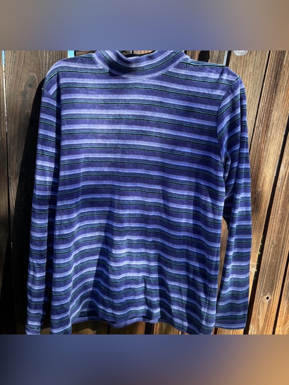 Vintage Purple Striped Velour Sweater
